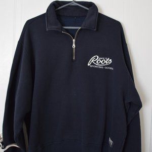 Vintage Roots Unisex Navy 1/4 Zip Sweater - Size L